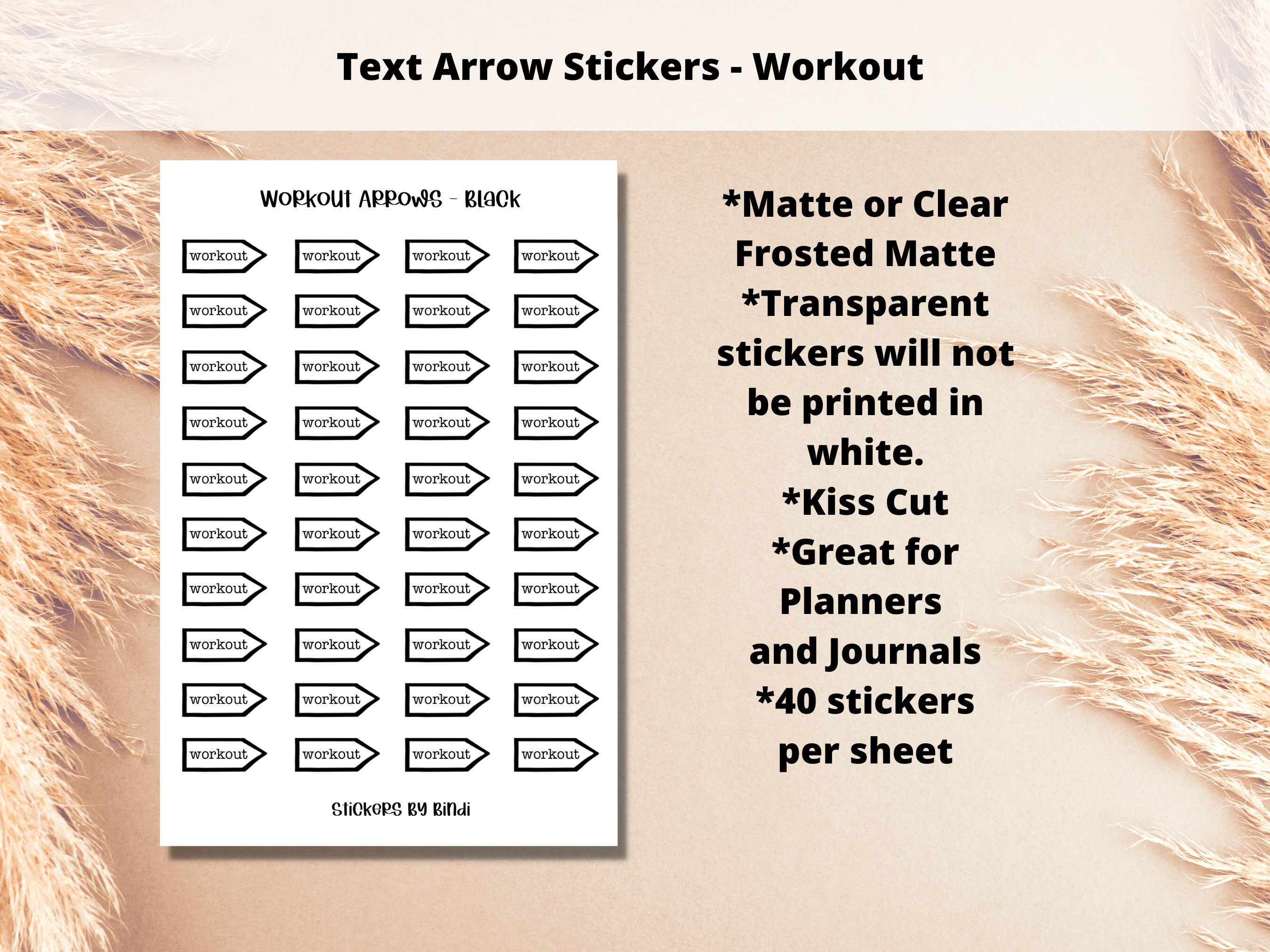 Workout Arrow Stickers | Arrow Planner Stickers | Fitness Stickers ...