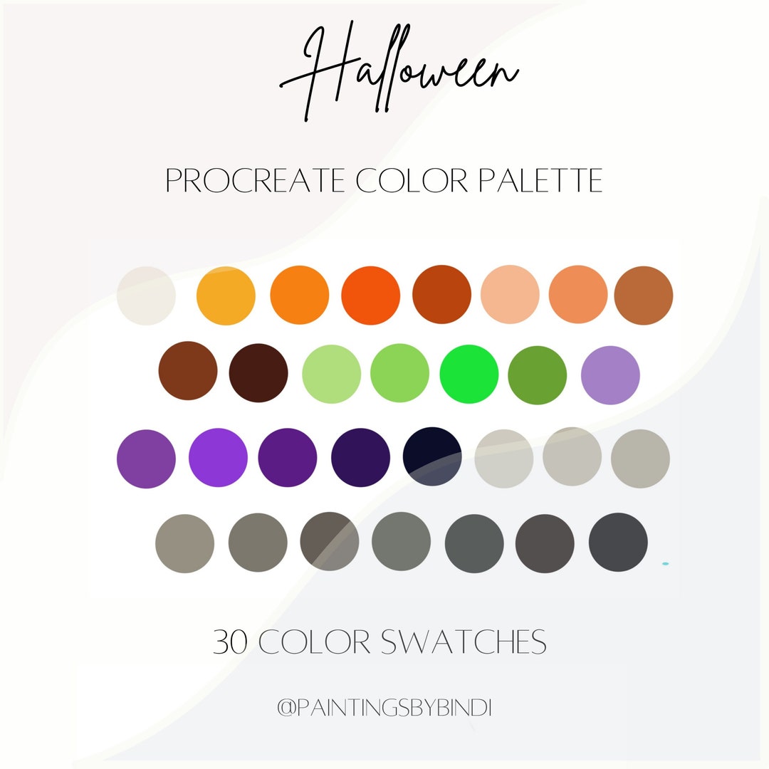 Halloween Procreate Color Palette | 30 Color Swatches | iPad ...