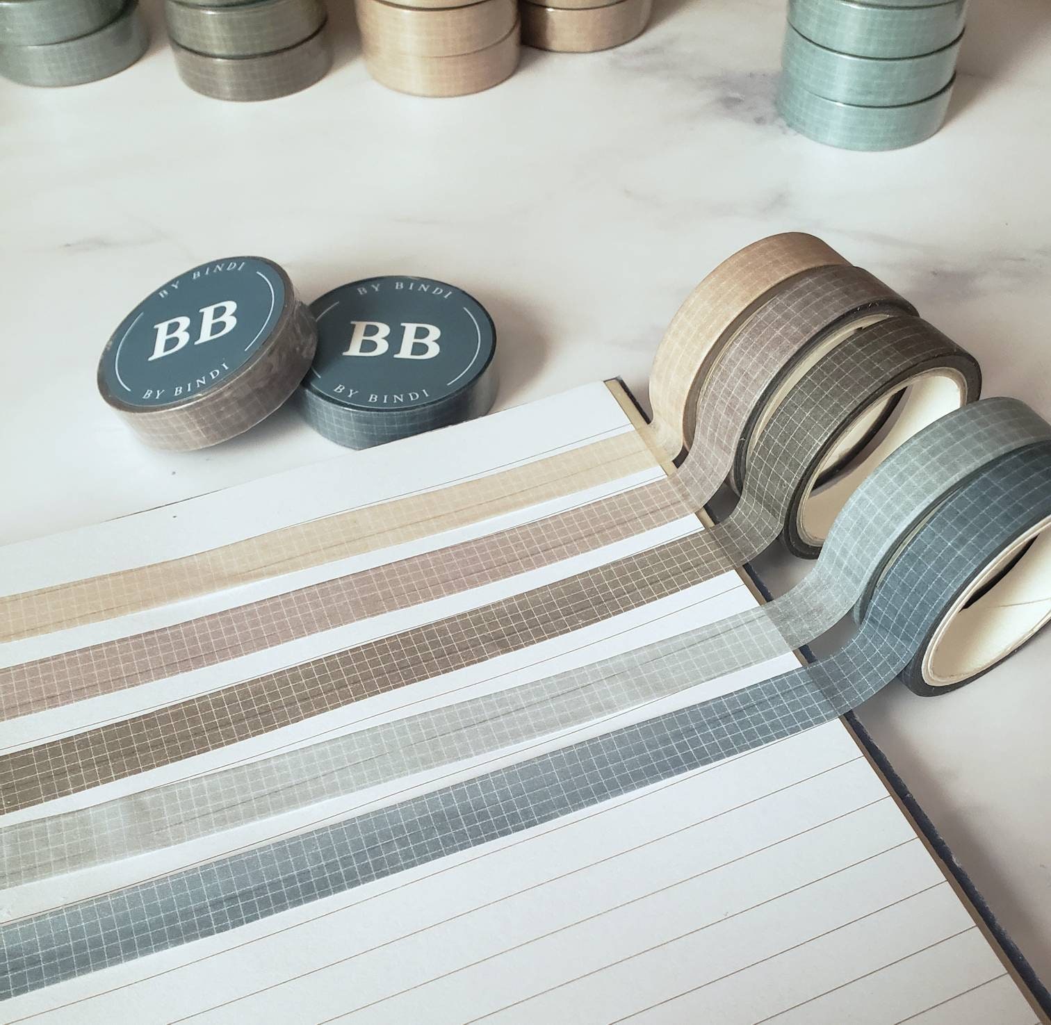 BTS Washi Tapes, Pretty Aesthetic Washi Tape, Neutral Washi Tape