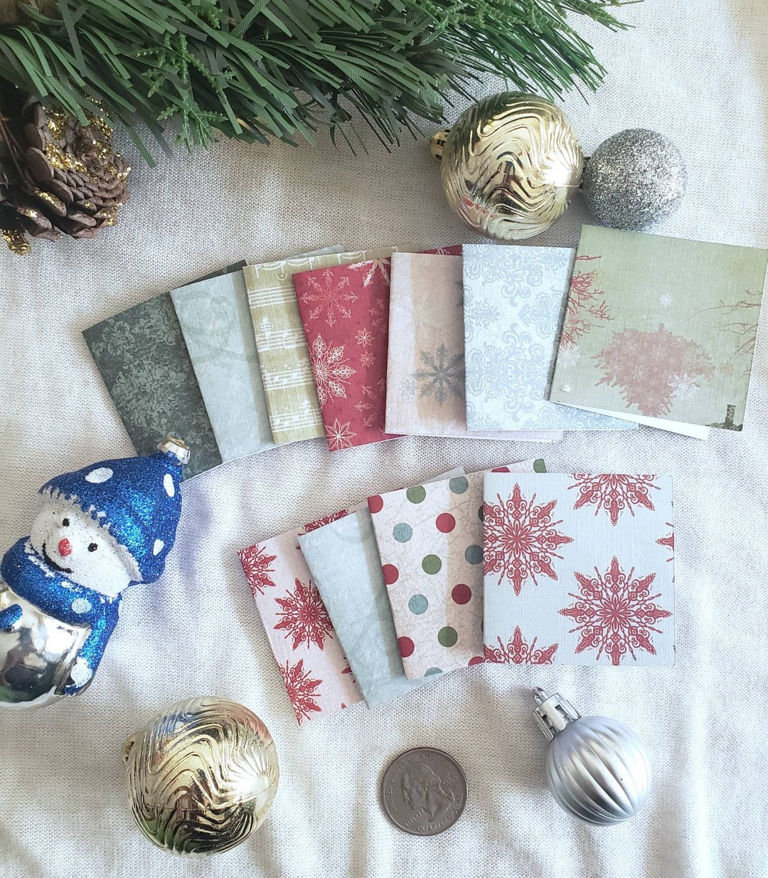 Mini Holiday Cards Tiny Christmas Cards Small Gift Tags Festive Blank