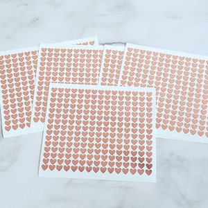 Tiny Rose Gold Heart Vinyl Stickers | .2 in Heart Planner Stickers | Journal Stickers | Vday Heart Stickers