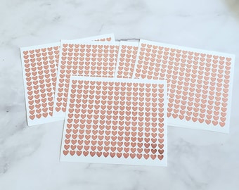 Tiny Rose Gold Heart Vinyl Stickers | .2 in Heart Planner Stickers | Journal Stickers | Vday Heart Stickers