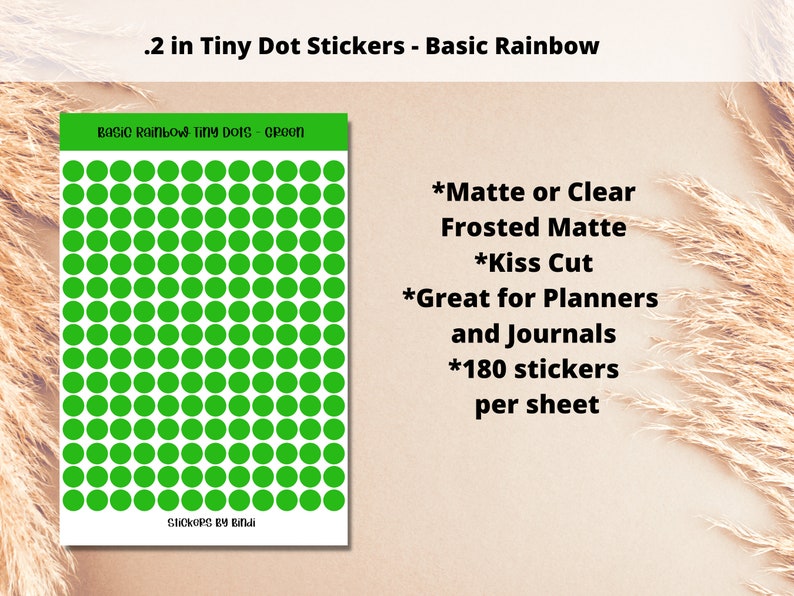 Basic Colors Tiny Dot Stickers - Full Sheet | Bullet Point Planner ...