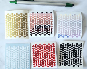 100 Tiny Hexagon Vinyl Stickers | .2 in Hexagon Planner Stickers | Tiny Journal Stickers | Red, Gold, Black, White, Rose Gold