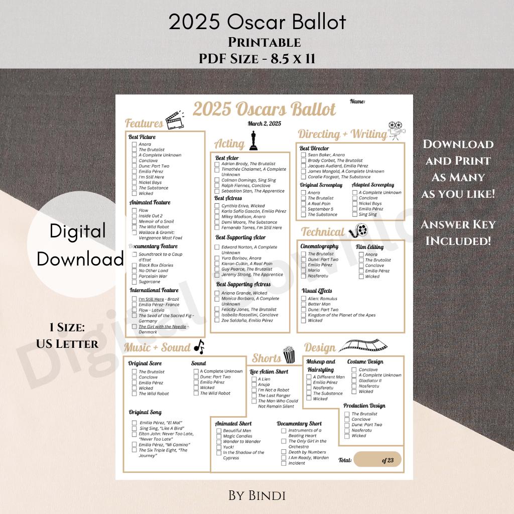 2025-oscar-ballot-printable-pdf-97-academy-awards-ballot-for-oscar-party-digital-download-etsy for 2025 Oscar Ballot Printable Free 2025 Oscar Ballot Printable PDF | 97 Academy Awards Ballot for Oscar Party | Digital Download - Etsy for 2025 Oscar Ballot Printable Free