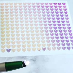 Tiny Holographic Heart Vinyl Stickers | .2 in Heart Planner Stickers | Journal Stickers | Vday Heart Stickers | Checklist Heart Stickers