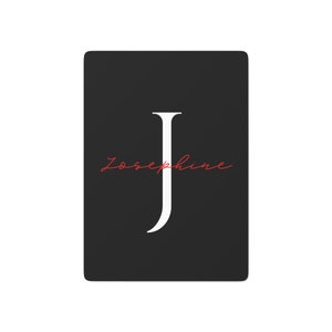 Schwarz, Weiß, Rot Benutzerdefinierte Name Spielkarten | Anfangskarten | Personalisierte Karten | Monogramm Karten | Karten-Deck für Erwachsene | Weihnachtsgeschenke