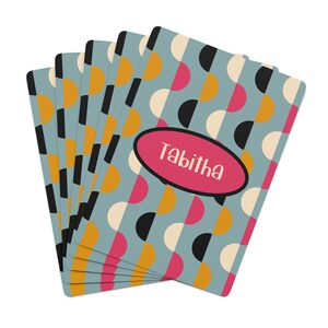Carte da gioco con nome retrò / Carte nome personalizzate / Mazzo di carte personalizzato / Carte modello / Regalo segreto di Babbo Natale / Carte da gioco colorate