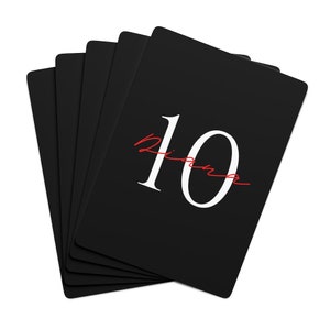 10. Geburtstag Name Spielkarten | Geburtstagsspielkarten | Schwarzes personalisiertes Kartendeck | 10 Geburtstagsgeschenk