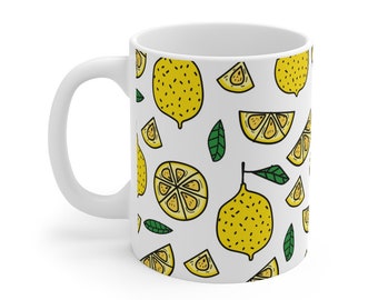 Lemons Coffee Mug | 11 oz Coffee mug | Summer Mugs | Lemon Decor for Kitchen | Lemon Decor Farmhouse