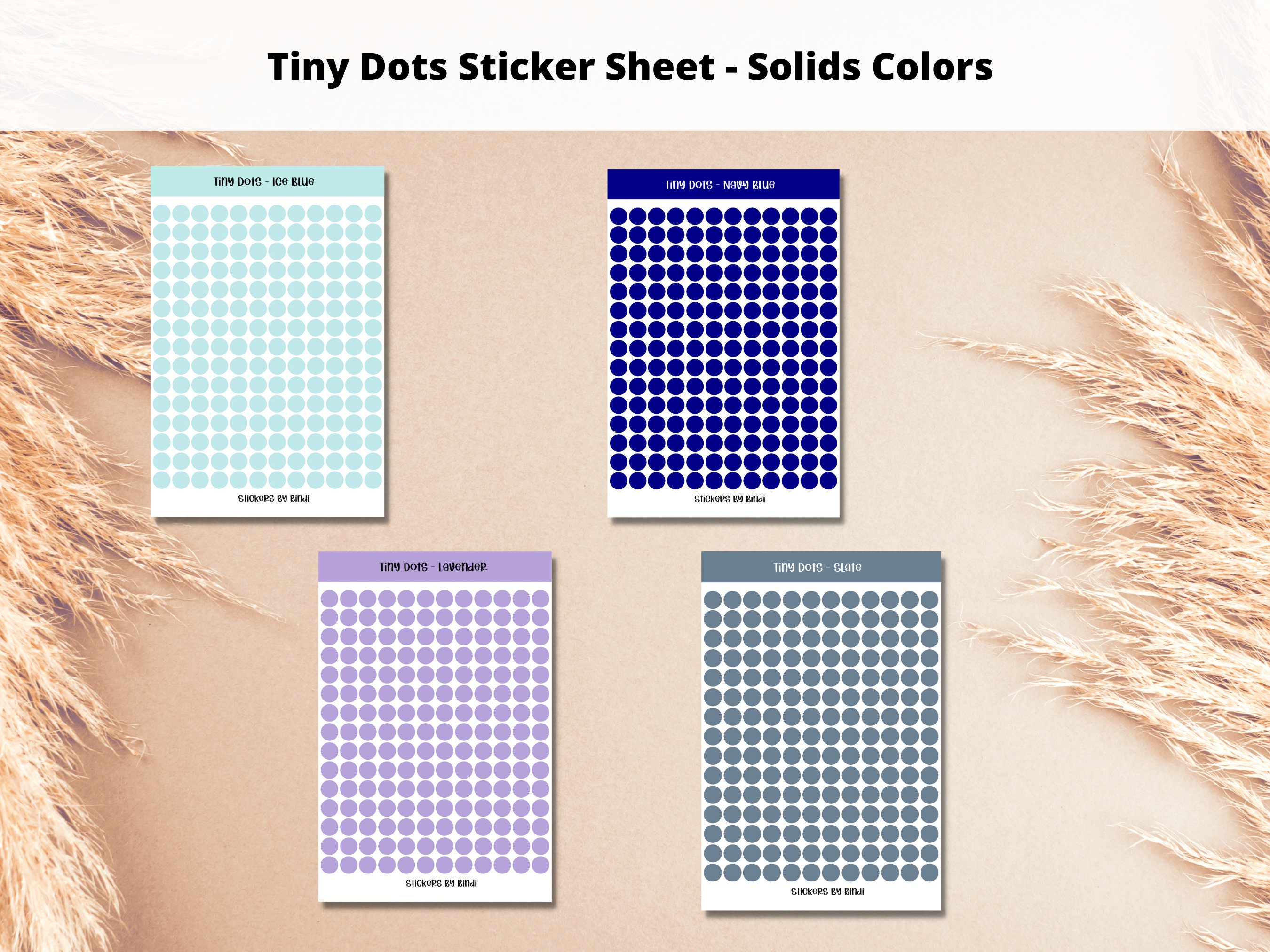 Tiny Dots Sticker Sheet - Solid Color| Transparent or Matte Circle ...
