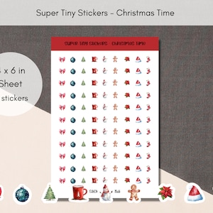 Christmas Time Tiny Stickers | Planner Stickers | Teeny Assorted | Christmas Micro Bullet Point Dot | red Embellishment Journal stickers