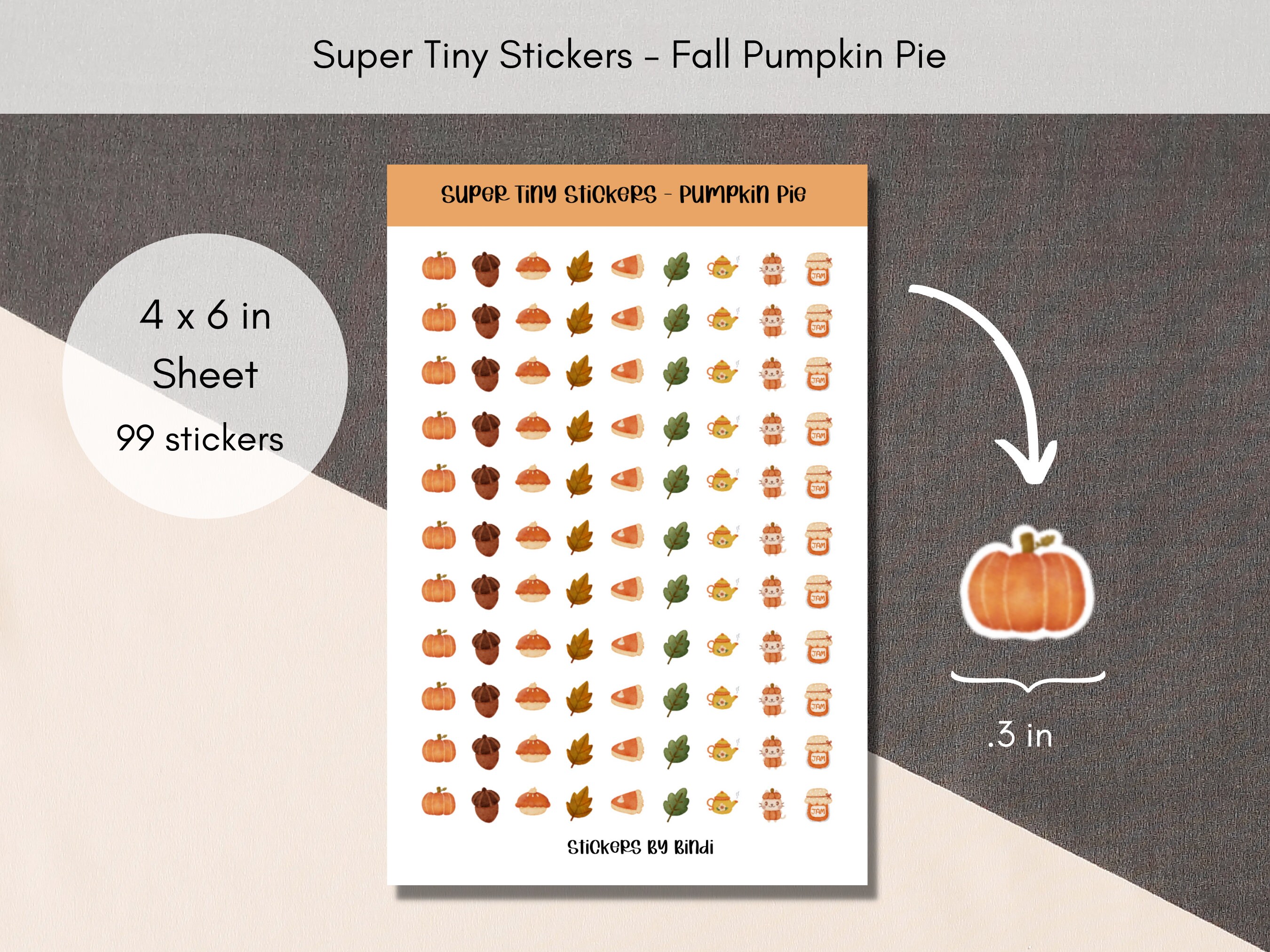 Pumpkin Gold FOIL journaling sticker sheet - translucent stickers