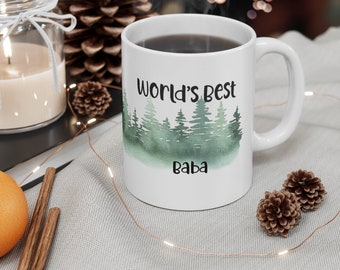 La meilleure tasse à café Baba au monde | Tasses familiales bengalies | Cadeaux pour papa | Cadeaux de la famille indienne | Tasses Desi | Green Forest | Fête des pères