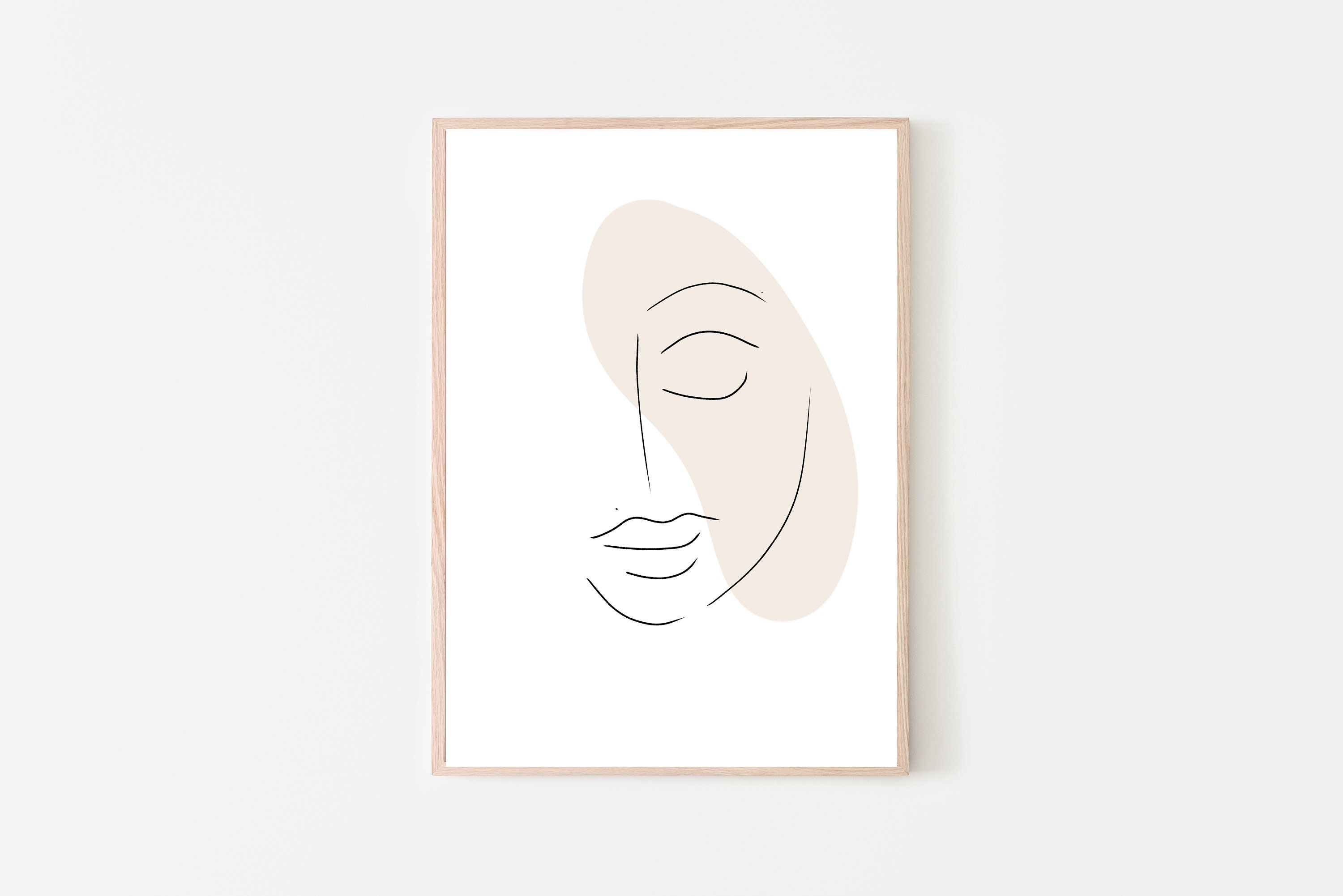 Minimalist Boho Woman's Face Instant Download, One Line Female Face ...