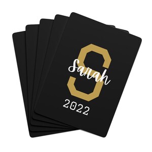 Benutzerdefinierte Abschlusskarten | Initial Spielkarten | Personalisierte Karten | Monogramm Geschenk für Graduierte | Mehrere Farboptionen
