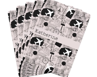 Travel Playing Cards | Custom Name Cards | Personalized Card Deck | Pink Map Cards | Christmas Gifts | Gift for Traveler | Vacation Cards