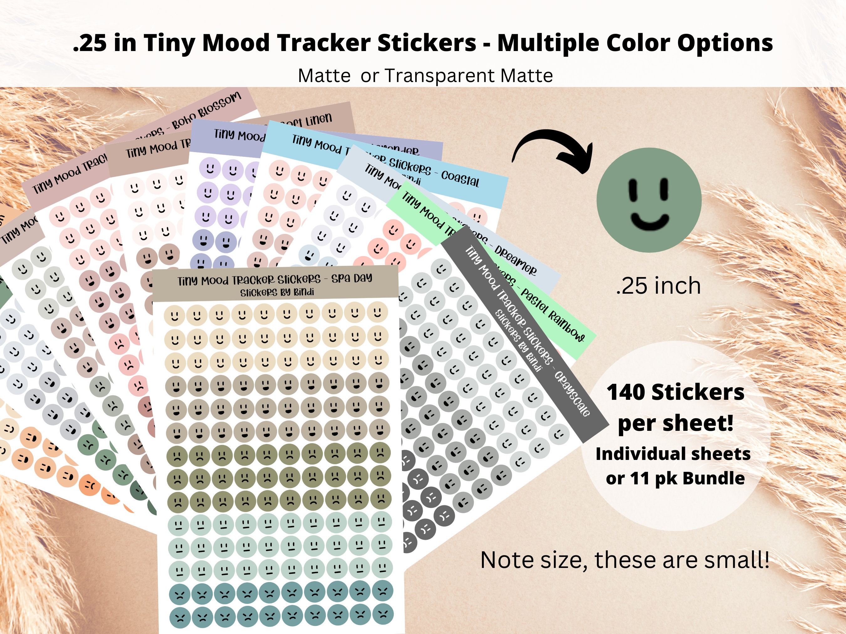 Transparent Tiny Dot Planner Stickers Rainbow 