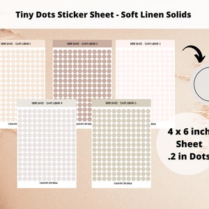 Tiny Dots Sticker Sheet - Soft Linen Solids | Teeny Circle Stickers | .2 inch Planner Stickers | Journal Dots | Solid Bullet Point Sticker