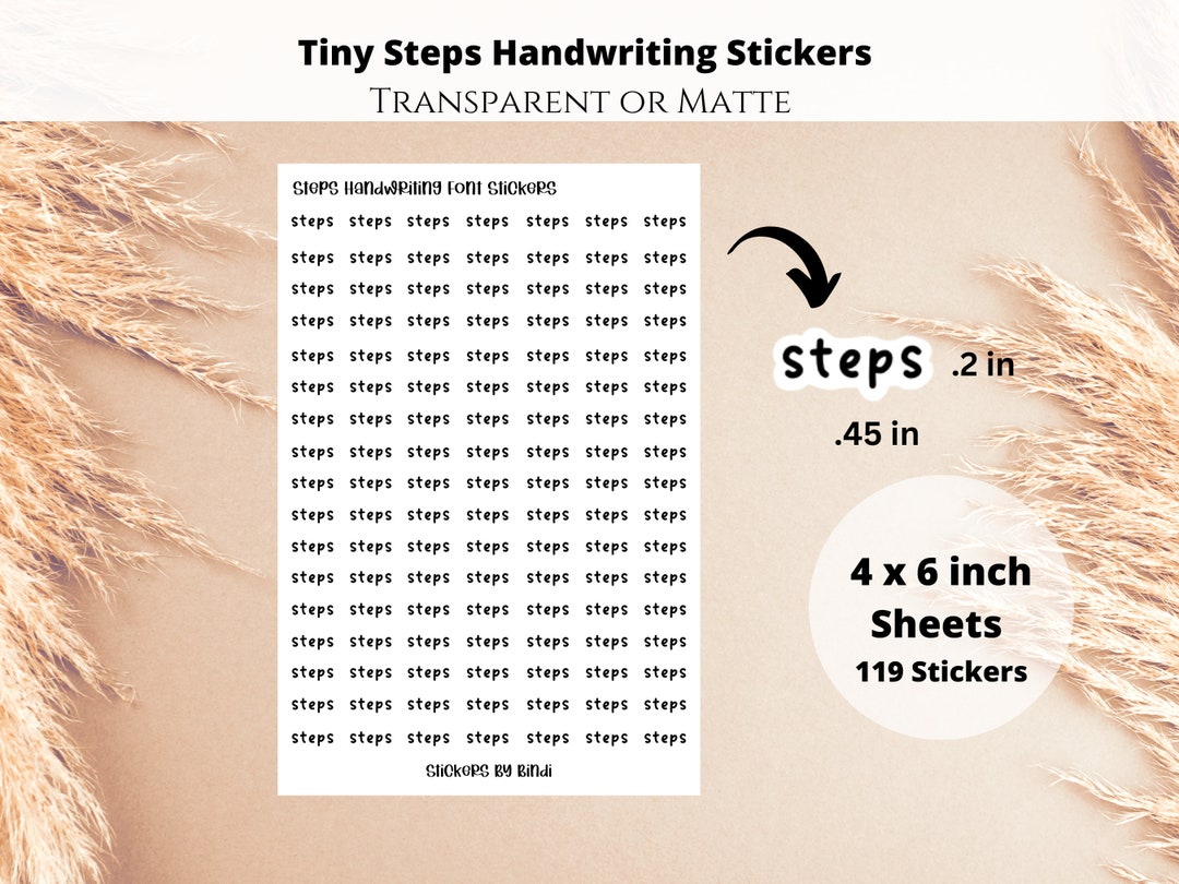 Tiny Steps Planner Stickers - Handwriting Font | Walking Tracker ...