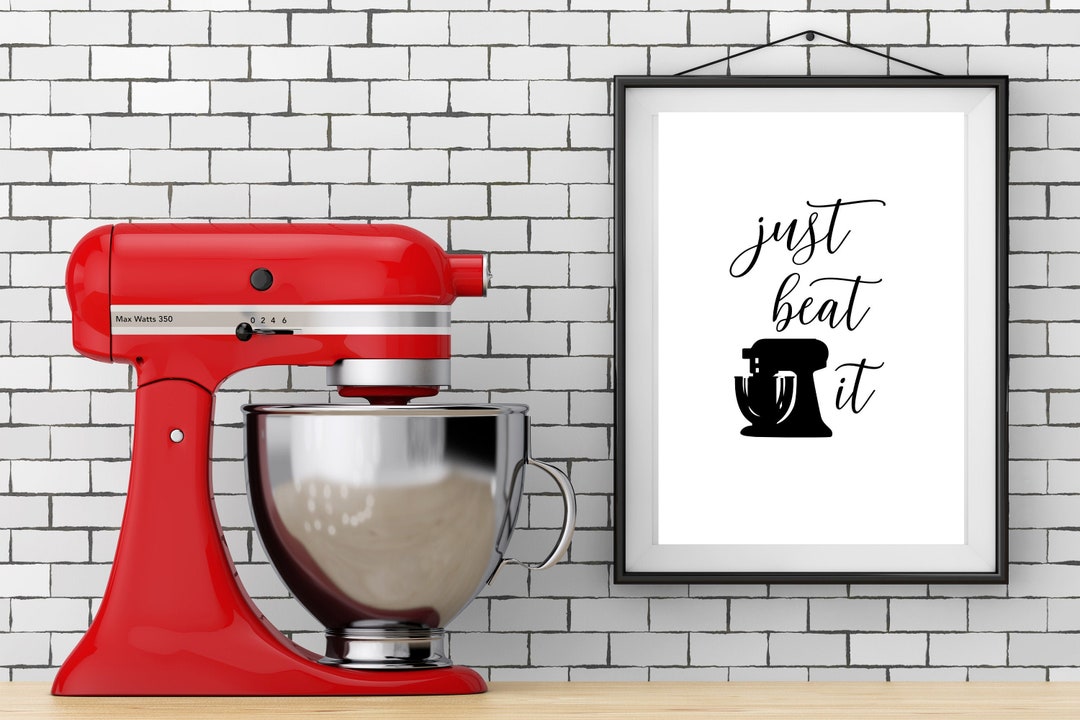 Just Beat It Instant Download Kitchen Wall Decor Printable Art Cursive ...