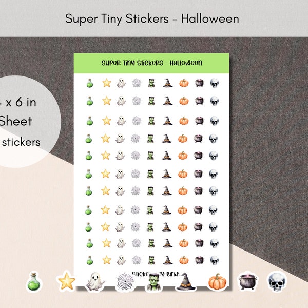 Halloween Tiny Stickers | Cute Planner Stickers | Teeny Assorted Stickers | Micro Bullet Point Dot | Embellishment Journal stickers