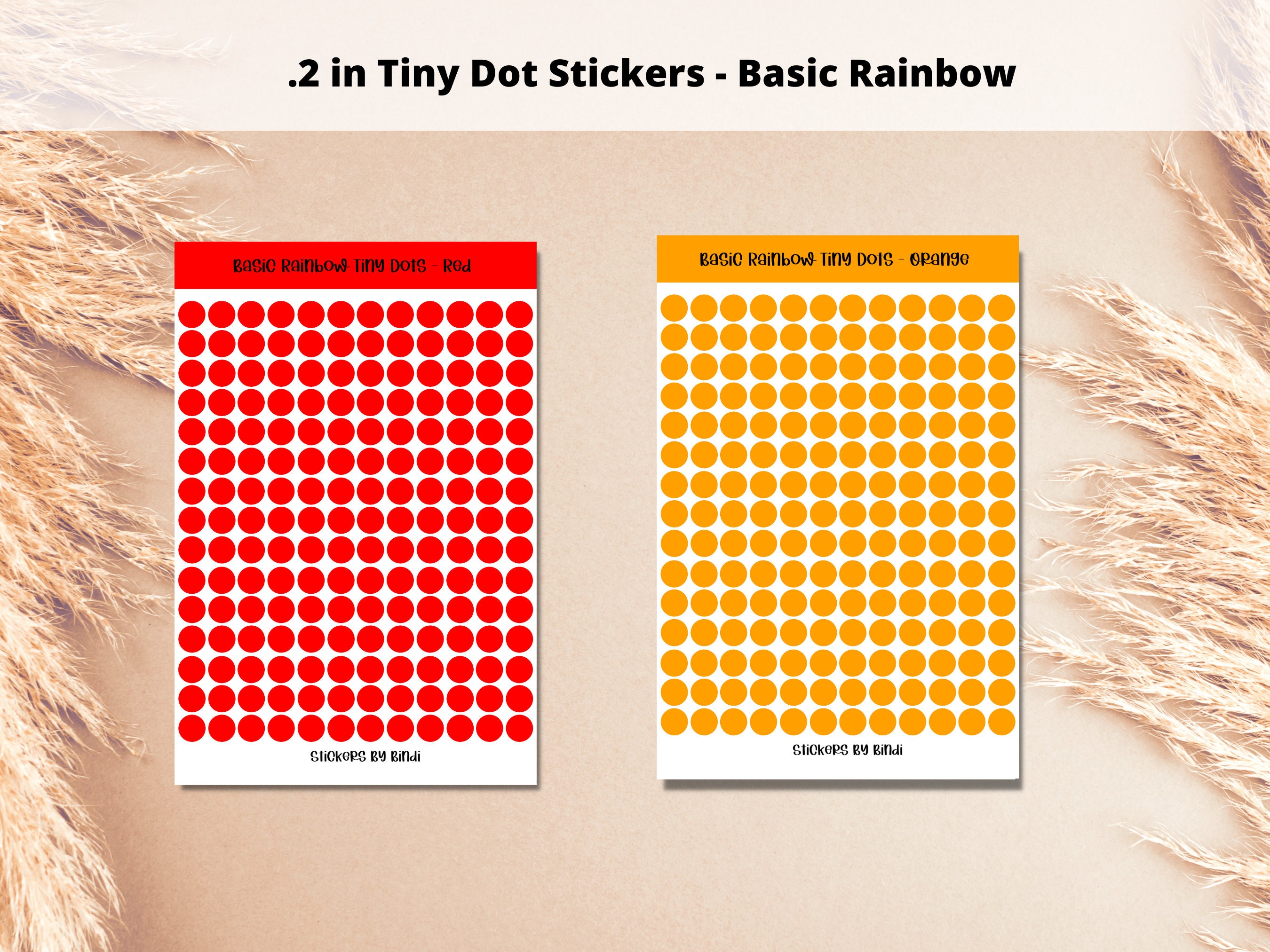 Basic Colors Tiny Dot Stickers - Full Sheet | Bullet Point Planner ...