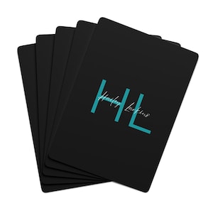 Deux cartes à jouer initiales à nom personnalisé | Cartes monogrammes personnalisées | Cartes de poker | Cadeaux de Noël | Cadeaux de couple | Plusieurs couleurs