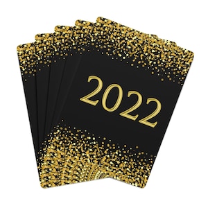 2022 Black and Gold Playing Cards | New Year Playing Cards | Party Card Deck  | New Year Decorations  | Adult Card Deck | Party Favor