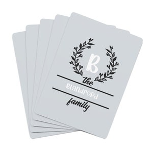 Cartas de jogar personalizadas para a família | Baralho de cartas personalizado | Cartas de jogar com monograma | Noite de jogos em família | Presente de casamento | Cartões de sobrenome