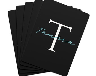 Custom Name Playing Cards | Initial Playing Cards | Black Personalized Cards | Monogram Playing Cards | Adult Card Deck | Christmas Gifts |