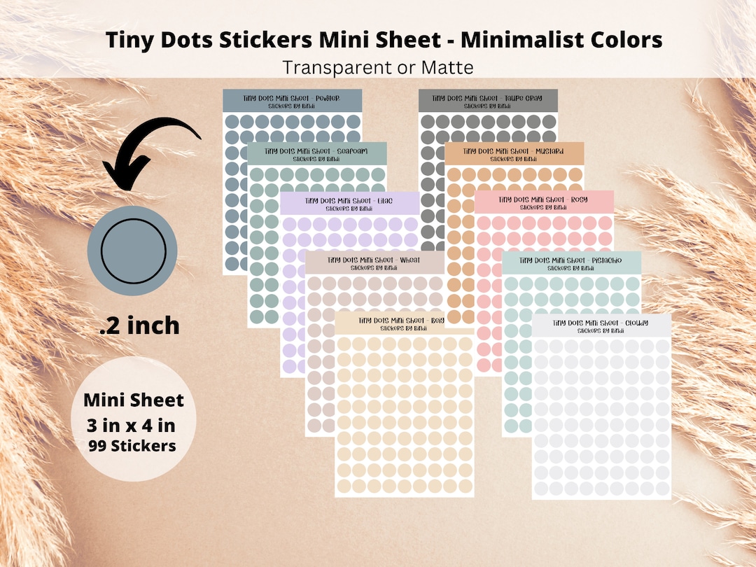 Minimalist Tiny Dot Stickers - Mini Sheet | Bullet Point Planner ...