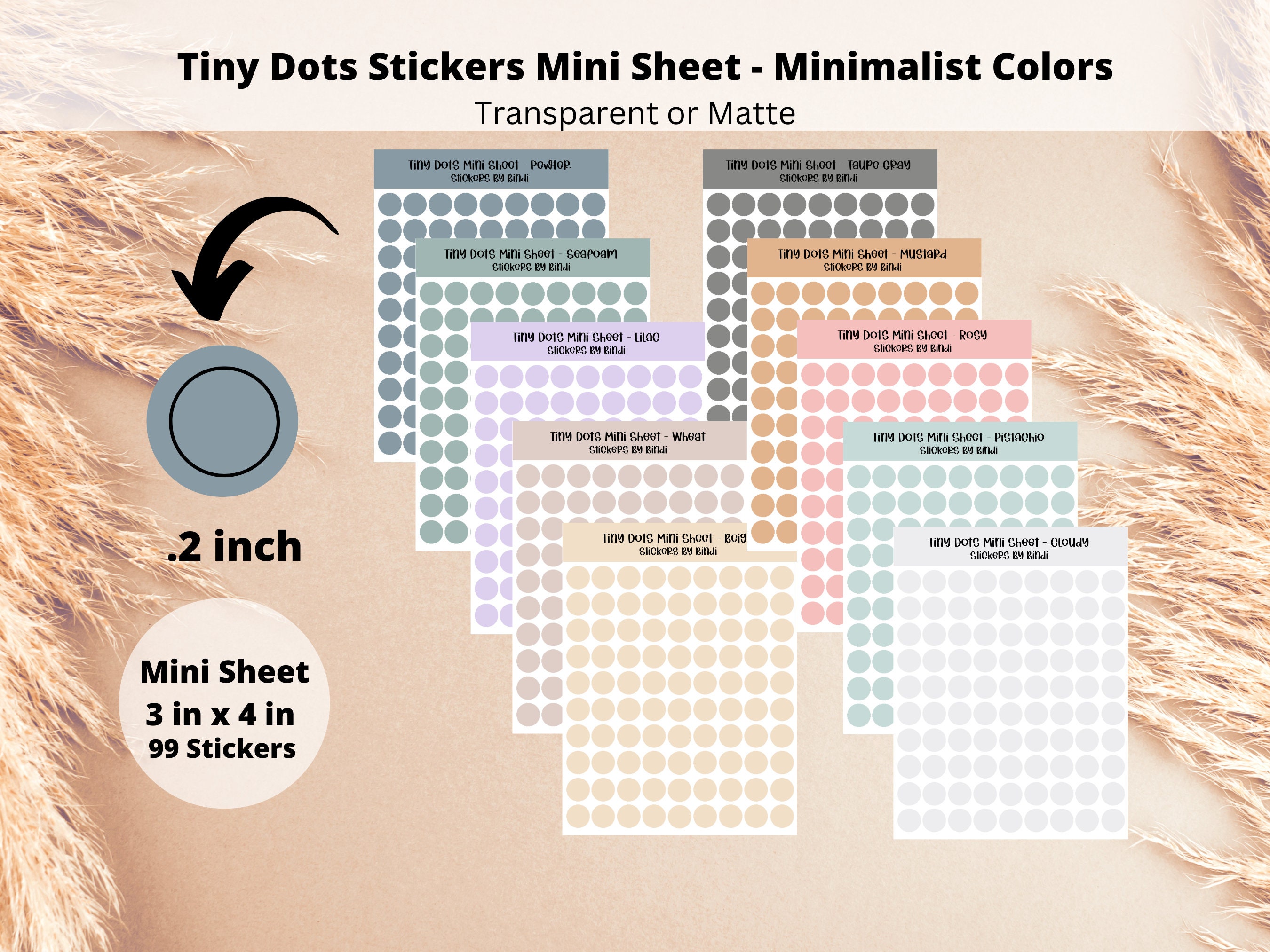 Minimalist Tiny Dot Stickers - Mini Sheet | Bullet Point Planner ...