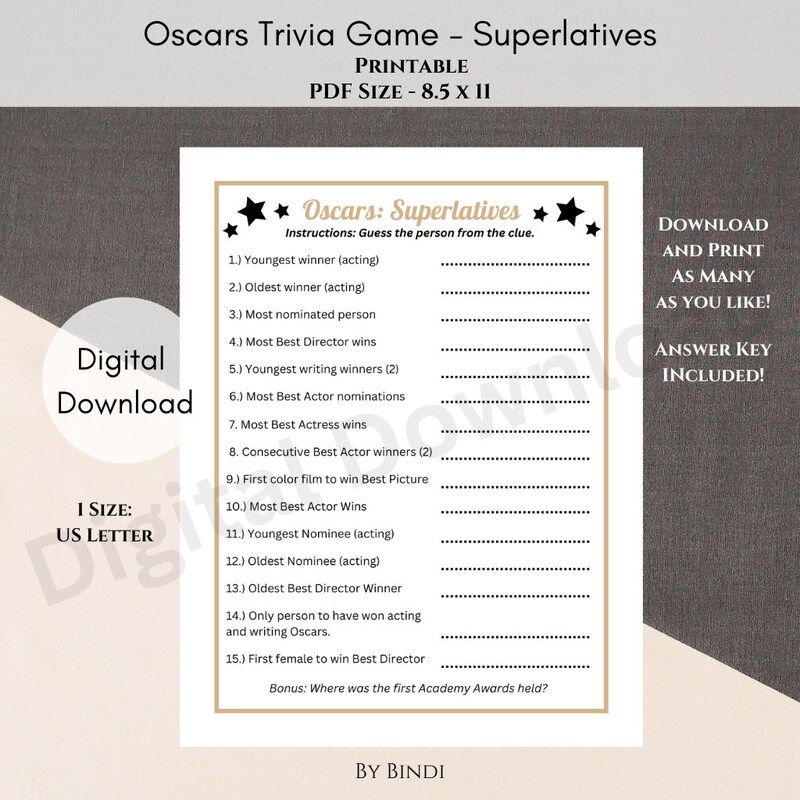 Oscar Party - Etsy