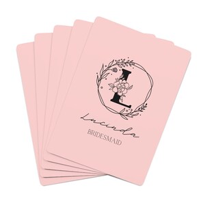 Personalisierte Brautjungfer Spielkarten | Brautparty Gastgeschenke | Brautjungfer Geschenk | Hochzeitsparty Geschenk | Brautjungfer Vorschlag | Monogramm Karten