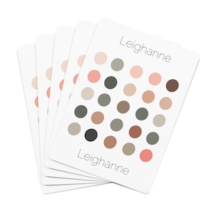Boho Color Palette Custom Name Playing Cards | Personalized Color Palette Gift | Name Card Deck | Custom Unique Christmas Gift