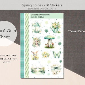 Spring Fairies Deco Stickers | Floral Planner Stickers | Spring Assorted Stickers | Floral Journal Stickers | Washi and Deco
