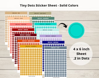 Tiny Dots Sticker Sheet - Solid Color| Transparent or Matte Circle Stickers | .2 inch Planner Stickers | Journal Dots | Bullet Point Sticker