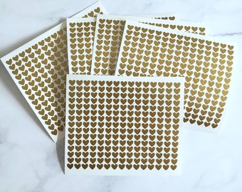 Tiny Gold Heart Vinyl Stickers | .2 in Heart Planner Stickers | Journal Stickers | Vday Heart Stickers | Packaging