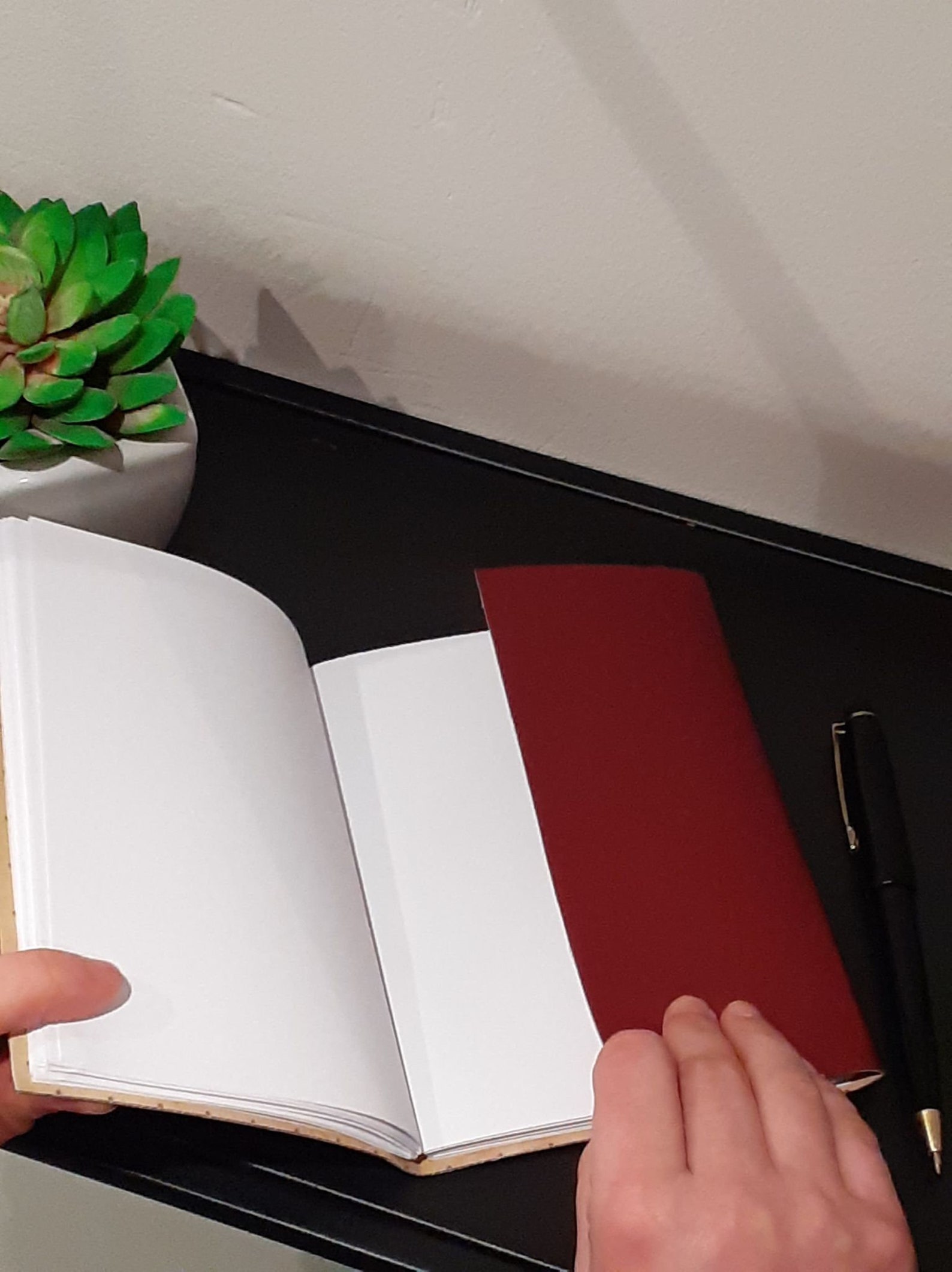 Faux leather bound notebook / notepad / journal / diary / gift Etsy