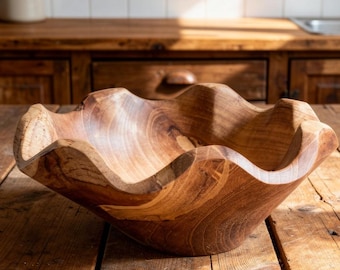 Teak Root Bowl, Rustic, Hand Crafted, reclaimed wood 21x21x9