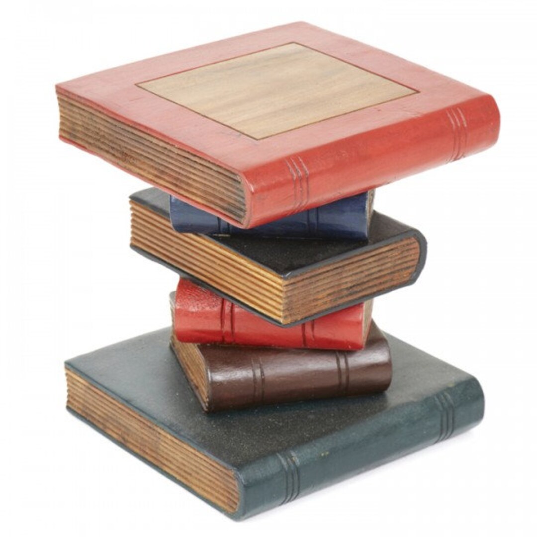 Book Stack Table 12 Painted, Hand Carved, Solid Wood, Side Table, Lamp ...
