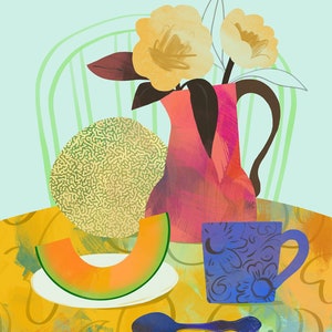 Cantaloupe Still Life Giclee Art Print image 2