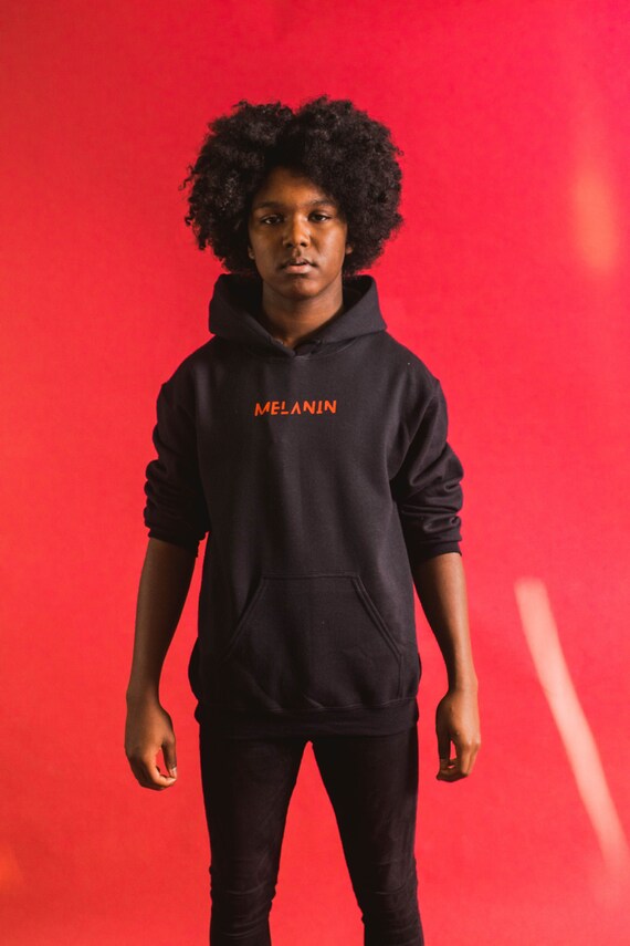 Melanin Streetwear, Winter Sweatshirt, Melanin, Black