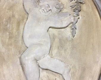 Vintage Plaster Wall Plaque