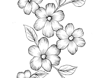 Wild Flowers - PDF Coloring Page