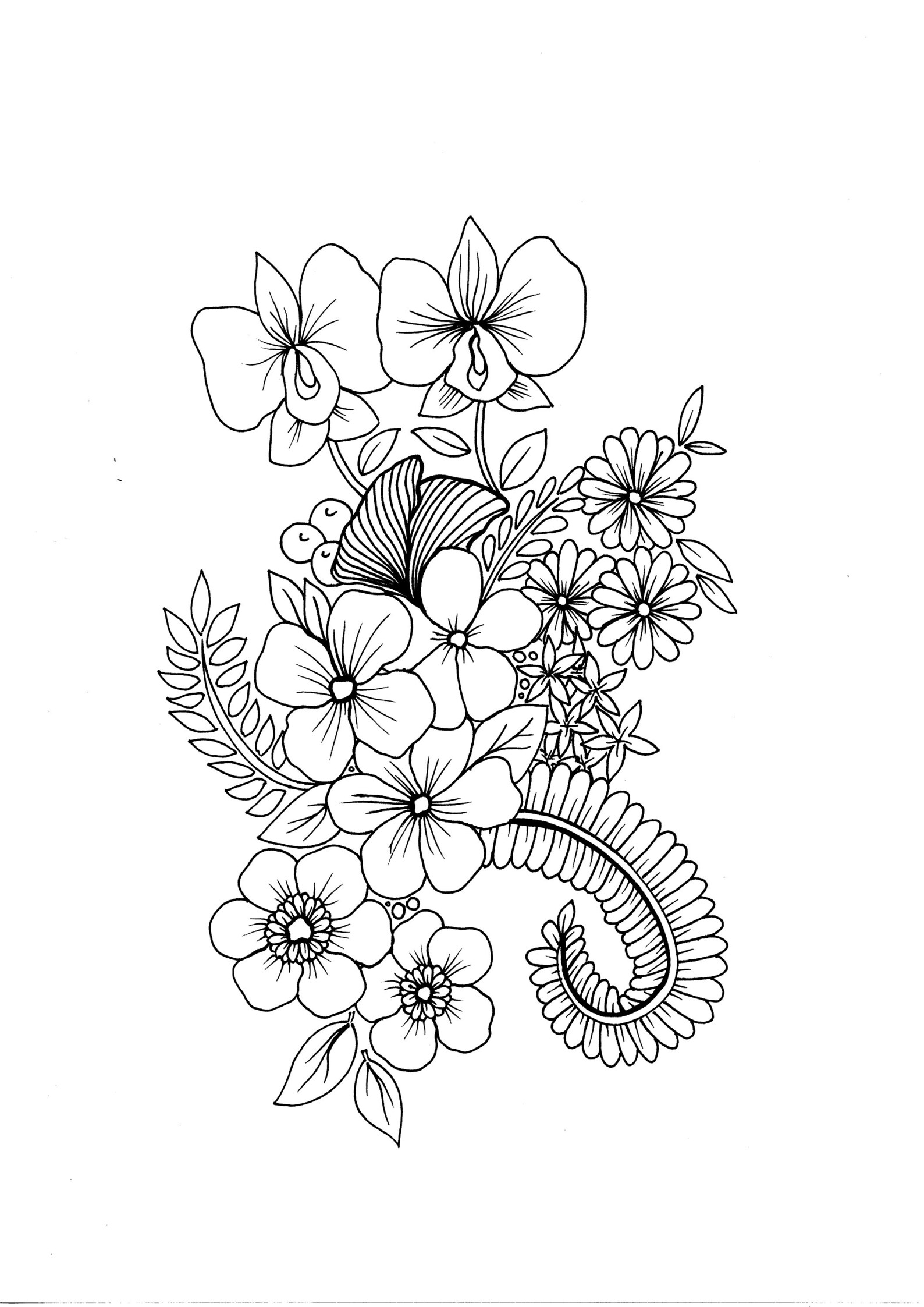 Wild Flowers PDF Coloring Page - Etsy