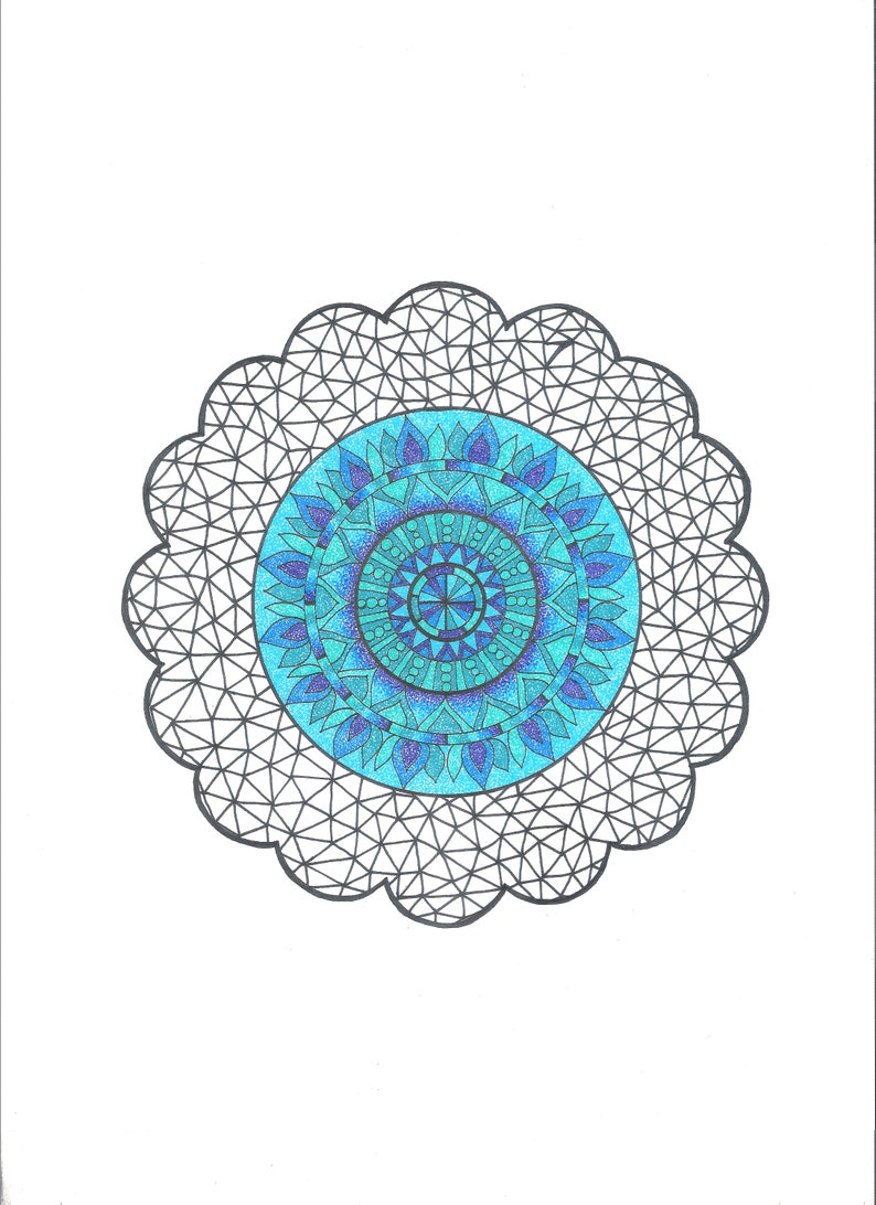 Download Zen Mandala Flower PDF Coloring Page | Etsy