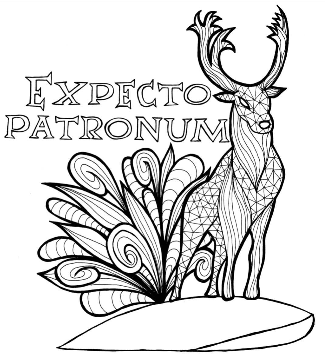 Harry Potter Patronum PDF Coloring Page Etsy