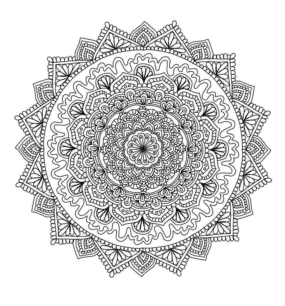 Download Zen Mandala Flower PDF Coloring Page | Etsy